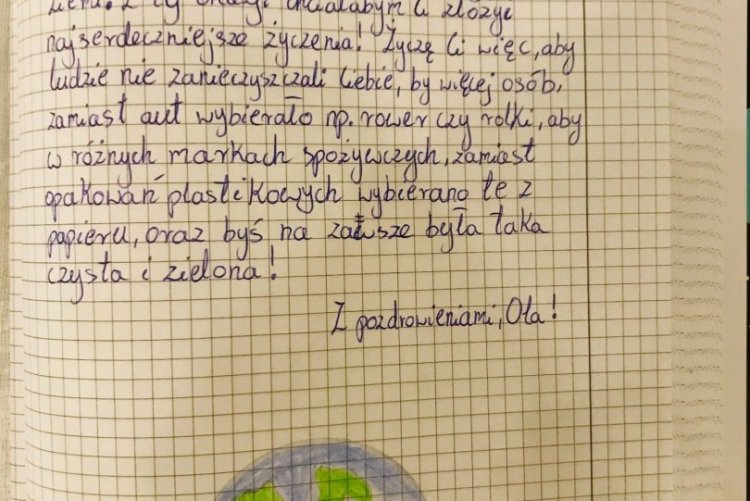 Aleksandra Kowalik - kl. 6a. List do matki Ziemi.